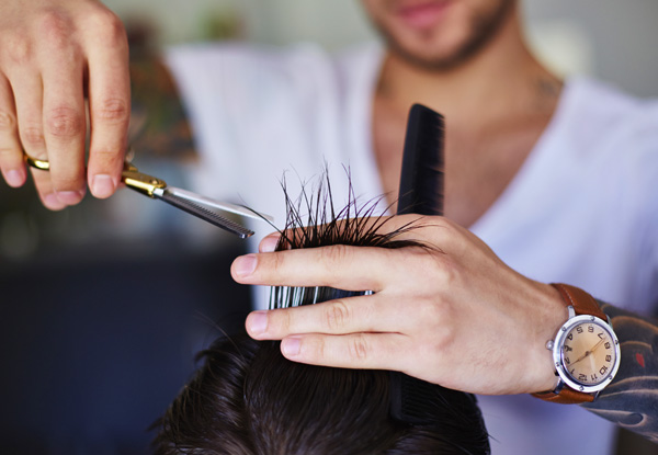 $25 for a Men's Shampoo, Head Massage & Cut/Style with a $20 Return Voucher (value up to $60)