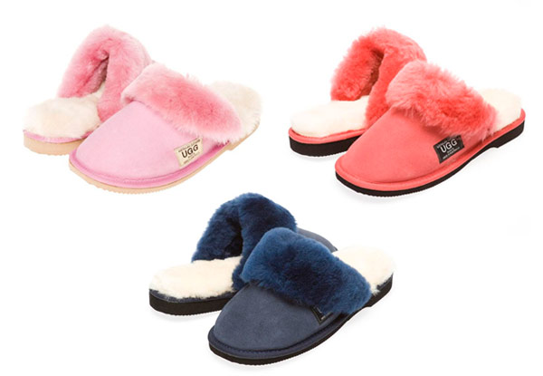 $69 for a Pair of Unisex UGG Fur Trim Scuffs – Available in Three Colours