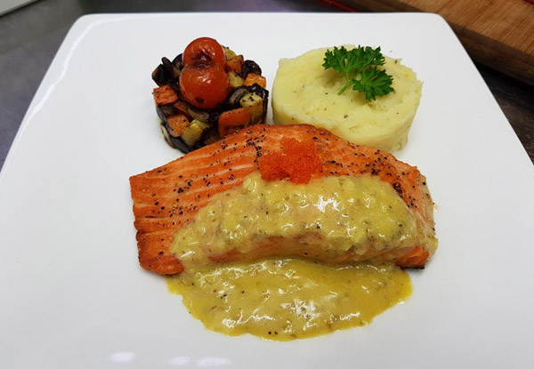 $39 for Two Dinner Mains & Two Glasses of Wine (value up to $91)
