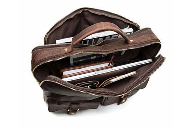 $119 for a Leather Messenger Bag - Four Colours Available