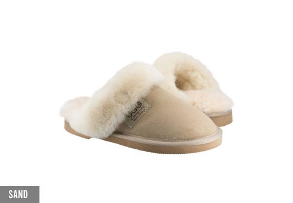 Ugg Australian-Made Water-Resistant Classic Unisex Sheepskin Fur Trim Scuffs - Available in Six Colours & Eight Sizes