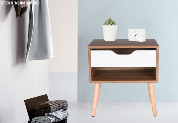 Bedside Accent Table with Drawer - Two Colours Available