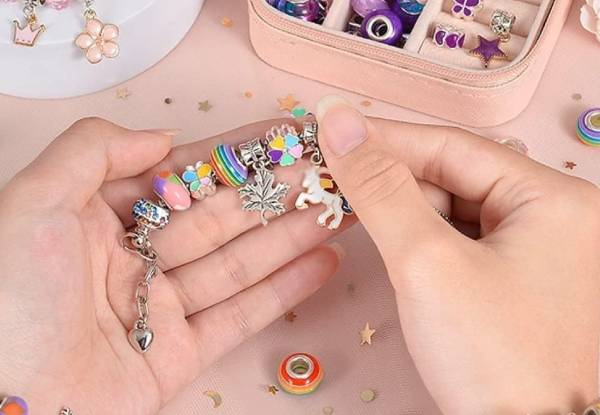 66-Piece Kids Charm Bracelet Making Kit - Two Colours Available