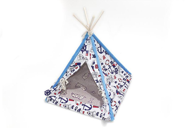 $25 for a Canvas Pet Teepee with Cushion