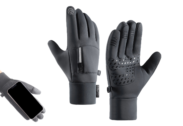 Pair of Winter Touchscreen Cycling Gloves - Available in Two Styles, Three Colours & Three Sizes