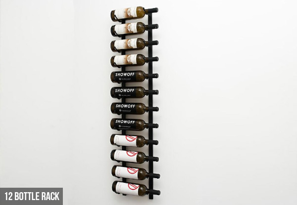 From $75 for a Wall Mounted Steel Wine Rack Available in Three Sizes (value $112)
