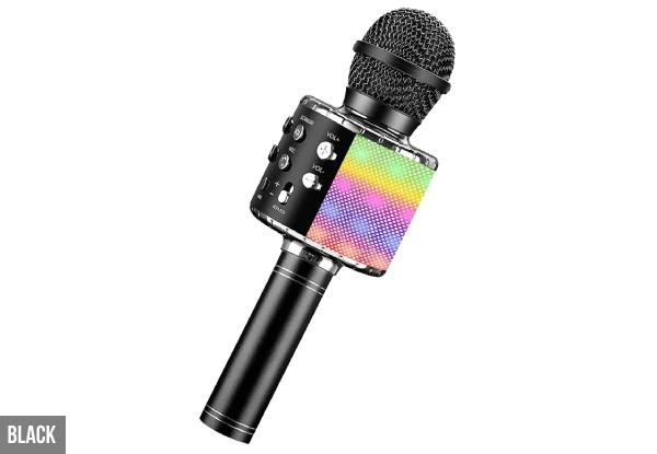 Bluetooth Wireless Microphone with LED Light - Four Colours Available