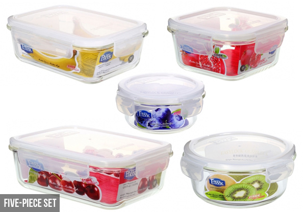 $37 for a Five-Piece EasyLock Glass Container Set, or $43 for a 16-Piece BPA Free Plastic Set