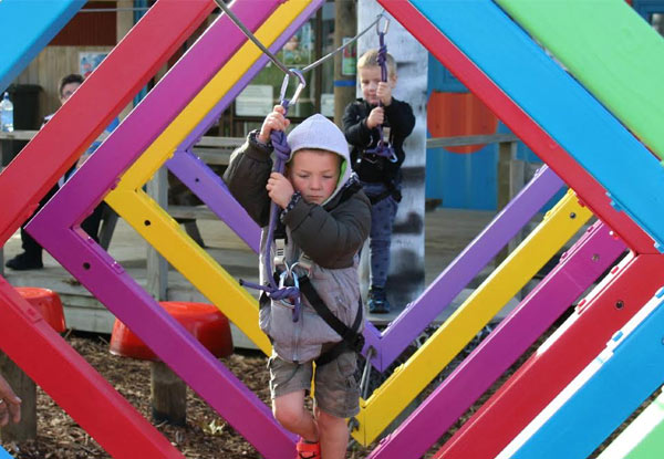 $40 for Two Adult Rocket Ropes Passes, or   $12 for Two Child Passes to the Rocketeer Pre-Schoolers Course