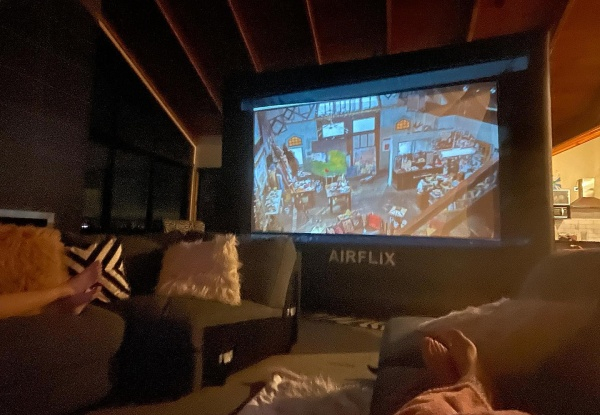 Home Cinema Hire Incl. Inflatable Screen, Projector, Bluetooth Speaker, Cords & Projector Stand - Option for Set-Up or DIY