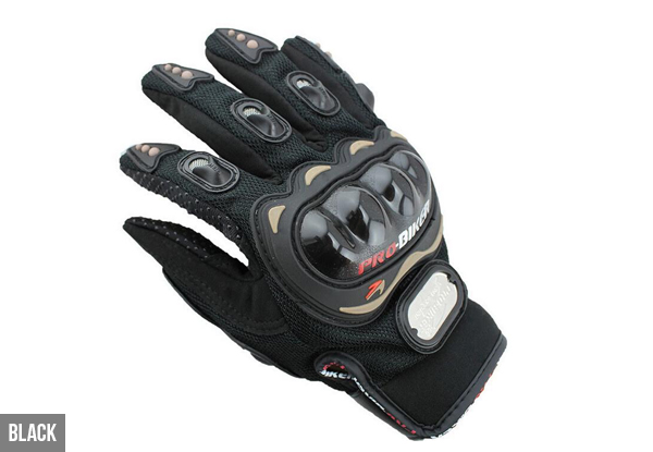 $25 for a Pair of Full-Finger Protection Motorcycle Gloves - Three Colours Available (value $45)