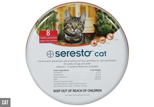 From $75 for a Seresto Eight-Month Flea Collar for Cats or Dogs – Available in Four Sizes incl. Urban Delivery with Bonus Six Month's Worth of Drontal Allworm Pills