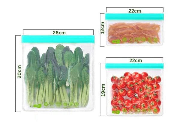 12-Piece Reusable Food Storage Freezer Bags