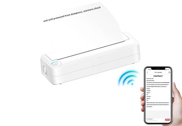 Portable A4 Bluetooth Wireless Thermal Printer Compatible with iOS Android