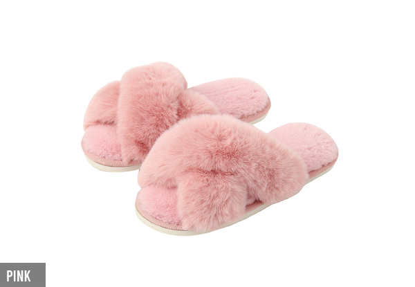 Fluffy House Slippers for Women - Option for White, Black or Pink & Sizes Small, Medium, Large or Extra Large