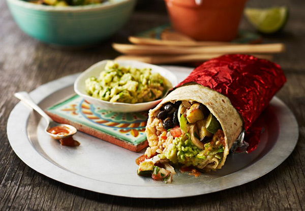 $9.90 for a Regular Burrito or Naked Burrito with Guacamole & a 300ml Drink or $19 for Two