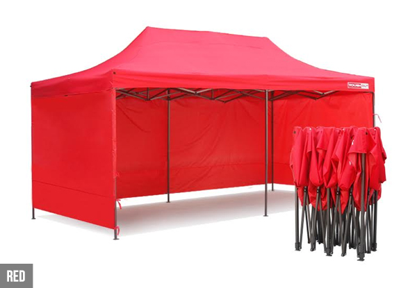 $172 for a 3 x 6m ToughOut Gazebo with Three Side Walls – Available in Four Colours