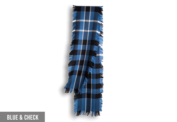 Ugg Fringed Check Wool Scarf - Six Colours Available