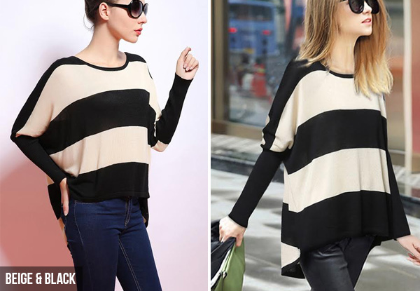$25 for a Batwing Sleeve Knitted Sweater – Two Colours Available