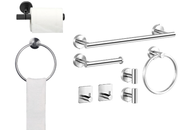 Four-Piece Bathroom Hardware Set - Available in Two Colours & Option for Seven-Piece