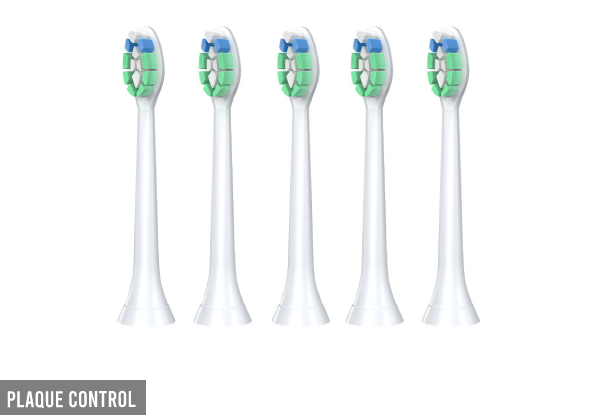 Five-Piece Replacement Toothbrush Heads Compatible with Philips Sonicare - Six Options Available