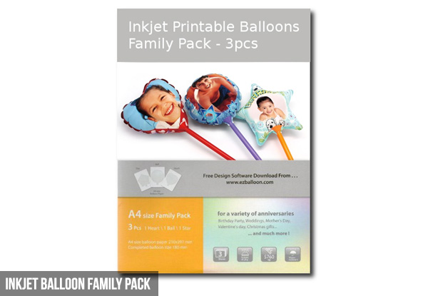 From $7.20 for 100 Sheets of A4 Photo Paper, $10.43 for a DIY Inkjet 4x6 Photo Album, or $12.49 for a Three-Pack of Inkjet Printable Balloons