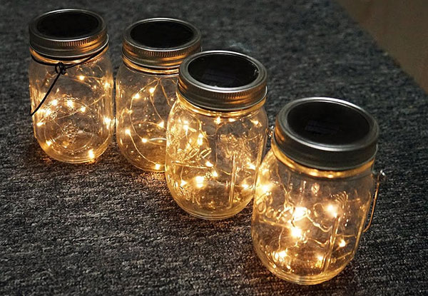 $20 for Two Solar LED Seed Light Jars in Warm White