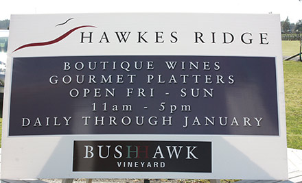$33 for a Hawkes Ridge Food & Wine Experience for Two incl. Platter, Sweet Treat, Glass of Wine Each & a Bottle of Olive Oil to Take Home (value up to $70)