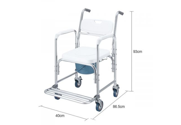 Three-in-One Commode Shower Wheelchair