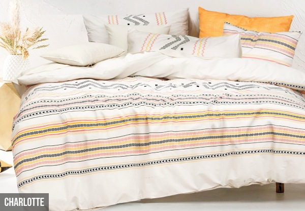 Colourful 100% Cotton Duvet Cover Incl. Pillowcase - Two Styles & Five Sizes Available