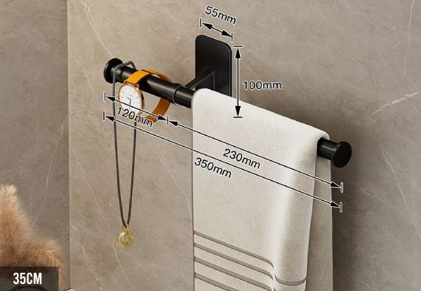 Bathroom Self-Adhesive Towel Rail - Two Sizes Available