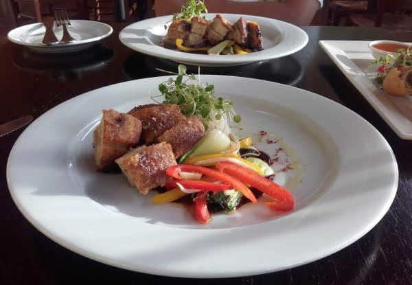 $49 for Any Two Lunch Mains from the A La Carte Menu incl. Two Glasses of Selected Mahurangi River Handcrafted Wine, $98 for Four People, or $147 for Six