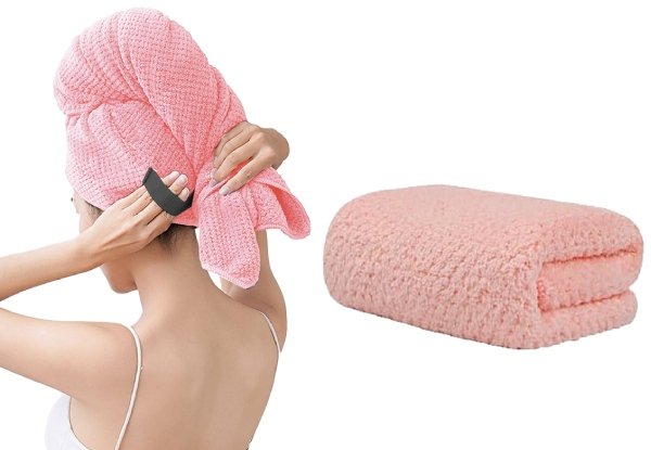 Large Microfibre Hair Towel Wrap - Available in Five Colours & Option for Two-Pack