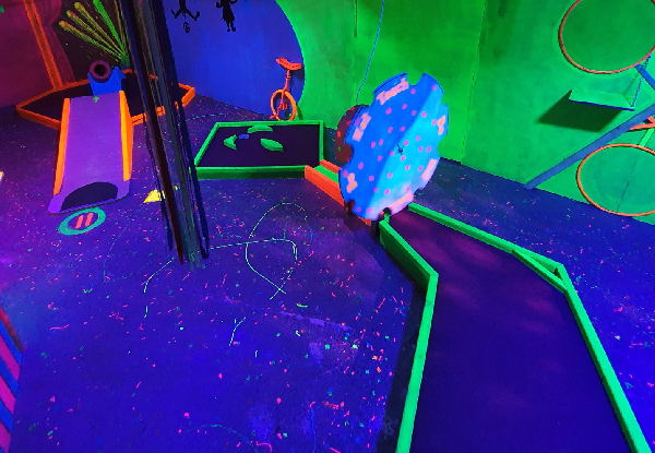 16-Hole Game of Glow-in-the-Dark Mini Golf for One - Options for up to Six People