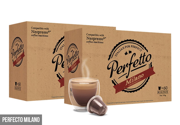 $44 for 120 Perfetto Coffee Pods Compatible with Nespresso® Machines - Three Flavours Available (value $118)