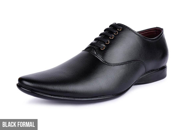 $58 for a Pair of Men's Dress Shoes Available in Two Styles and Four Colours