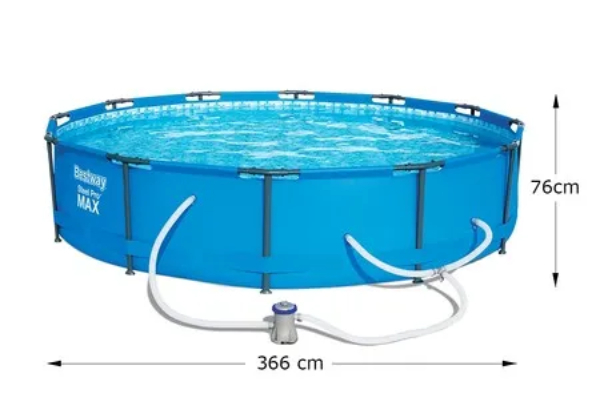 Bestway 3.66m Above-Ground Metal Frame Swimming Pool with Filter Pump