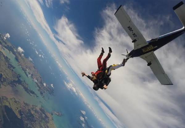 $169 for a Tandem Skydive Package Overlooking the Bay of Islands & a $30 Voucher Towards a Photo Package – Options Available for 9000ft, 12000ft, & 16000ft  (value up to $399)
