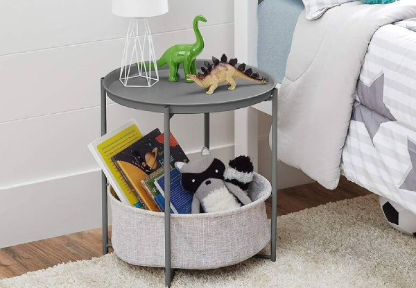 Basics Round Storage Side Table - Two Colours Available