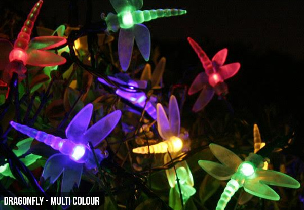 $10 for a Set of 20-LED Solar Lights - Available in Blossom or Dragonfly