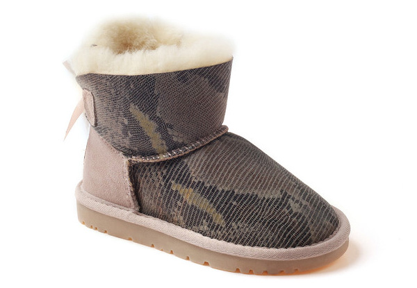 $95 for a Pair of Kids' UGG Snakeskin Mini Bailey Bow Boots