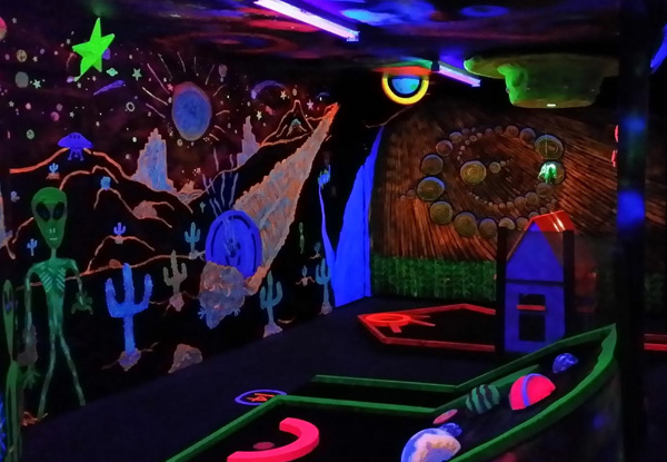 From $9 for an 18-Hole Game of Glow In the Dark Mini Golf – Options for up to Six People (value up to $90)