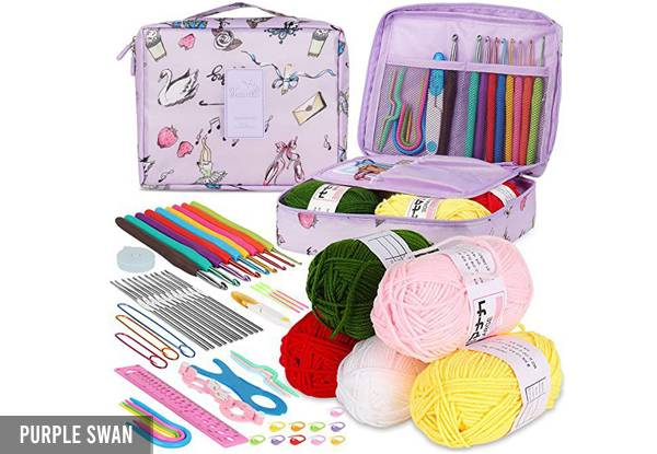 58-Piece Portable Crochet Kit - Six Options Available
