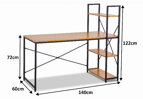 Commodity 1.4m Metal Shelf with Desk