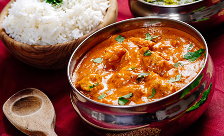 $35 for an Indian Feast for Two People incl. Two Mains, Rice & Two Glasses of House Wine or King Fisher Beer
