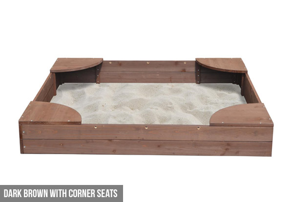 $69 for a Wooden Sandpit with Corner Seats