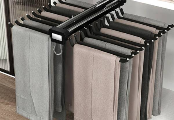 Wardrobe Pull-Out Trousers Rack with 22 Arms