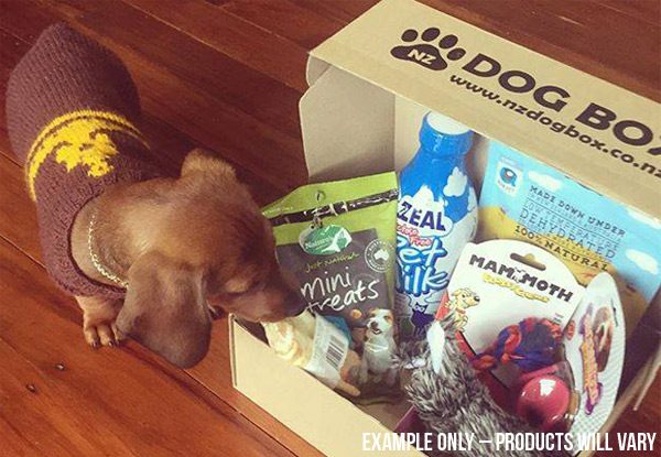 $24.99 for a Pawsome Christmas Box of Dog Treats & Products – Options Available for Different Sized Dogs