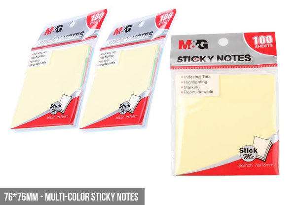 $8 for a Six-Pack of 76 x 51mm Multi-Colour Sticky Notes incl. Free Delivery