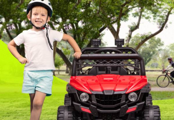 Kids Electric UTV Ride-On Car with Lights, Music & Rear Storage - Two Colours Available